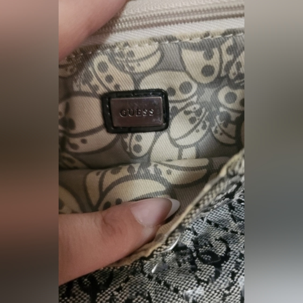 Vintage GUESS Gray and Black Monogram Sequin Mini Crossbody Bag - Picture 8 of 9
